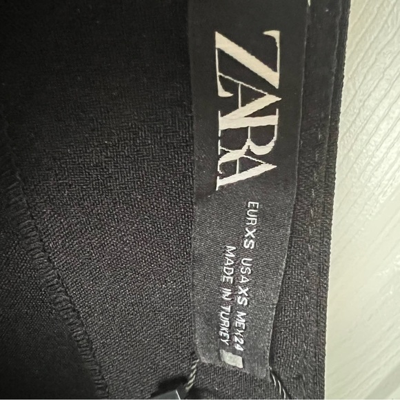 Zara Black Midi Lace Up Pencil Skirt Side Slit Size XS - Picture 2 of 8